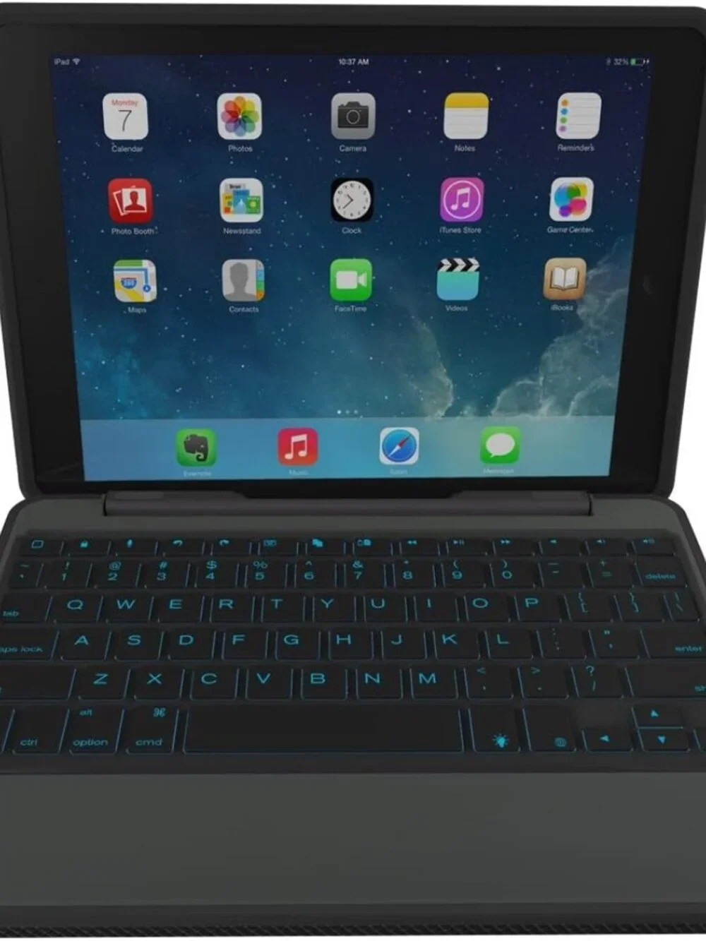 ZAGG Rugged Book Case, Hinged with Detachable Backlit Keyboard for iPad Air